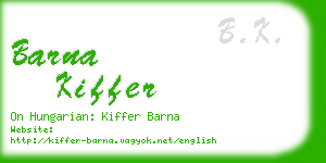 barna kiffer business card